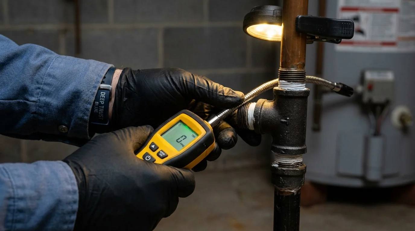 Gas leak detection with electronic sniffer by Johns Plumbing LLC in Paramount